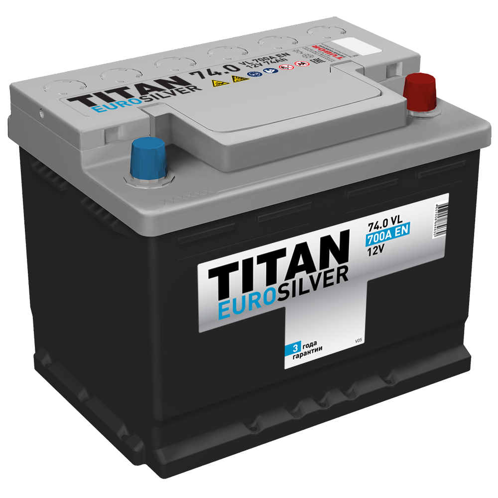 Аккумулятор Аккумулятор TITAN EUROSILVER 6CT-74.0 VL (низкая)