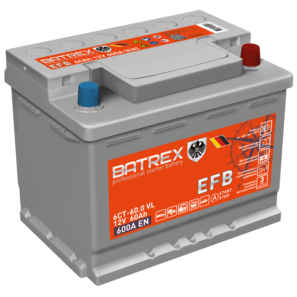 Аккумулятор Аккумулятор Batrex EFB 6СТ-60.0 VL