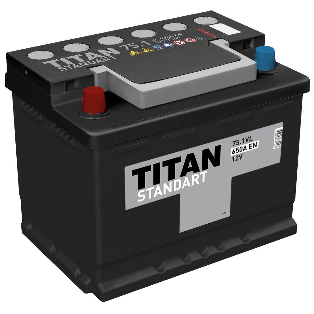 Аккумулятор Аккумулятор TITAN STANDART 6CT-75.1 VL