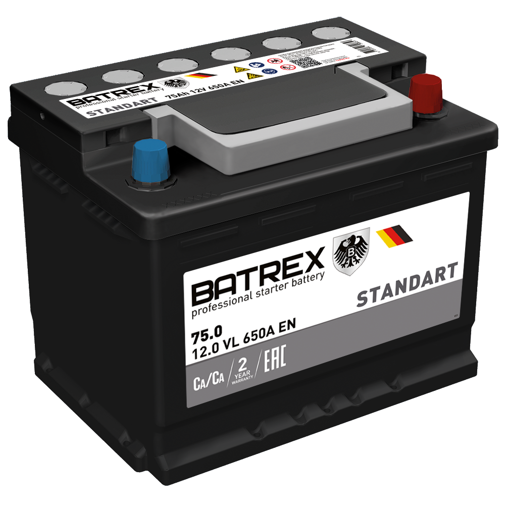 Аккумулятор Аккумулятор Batrex STANDART 6СТ-75.0 VL