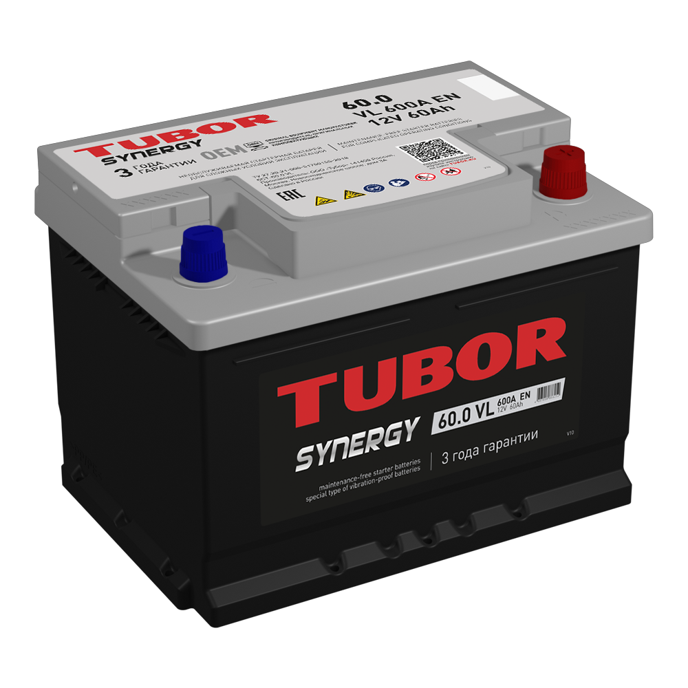 Аккумулятор Аккумулятор TUBOR SYNERGY 6СТ-60.0 VL (низкая)