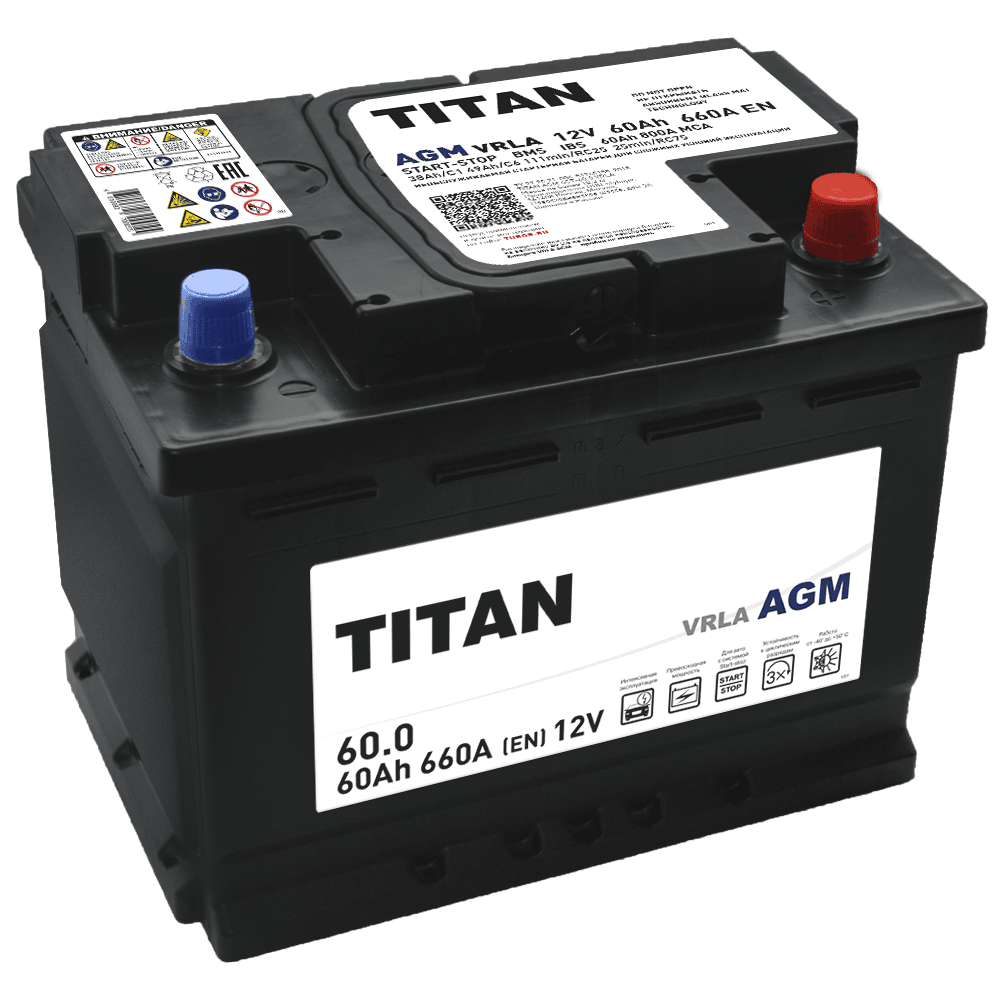 Аккумулятор Аккумулятор TITAN AGM 6СТ-60.0 VRLA