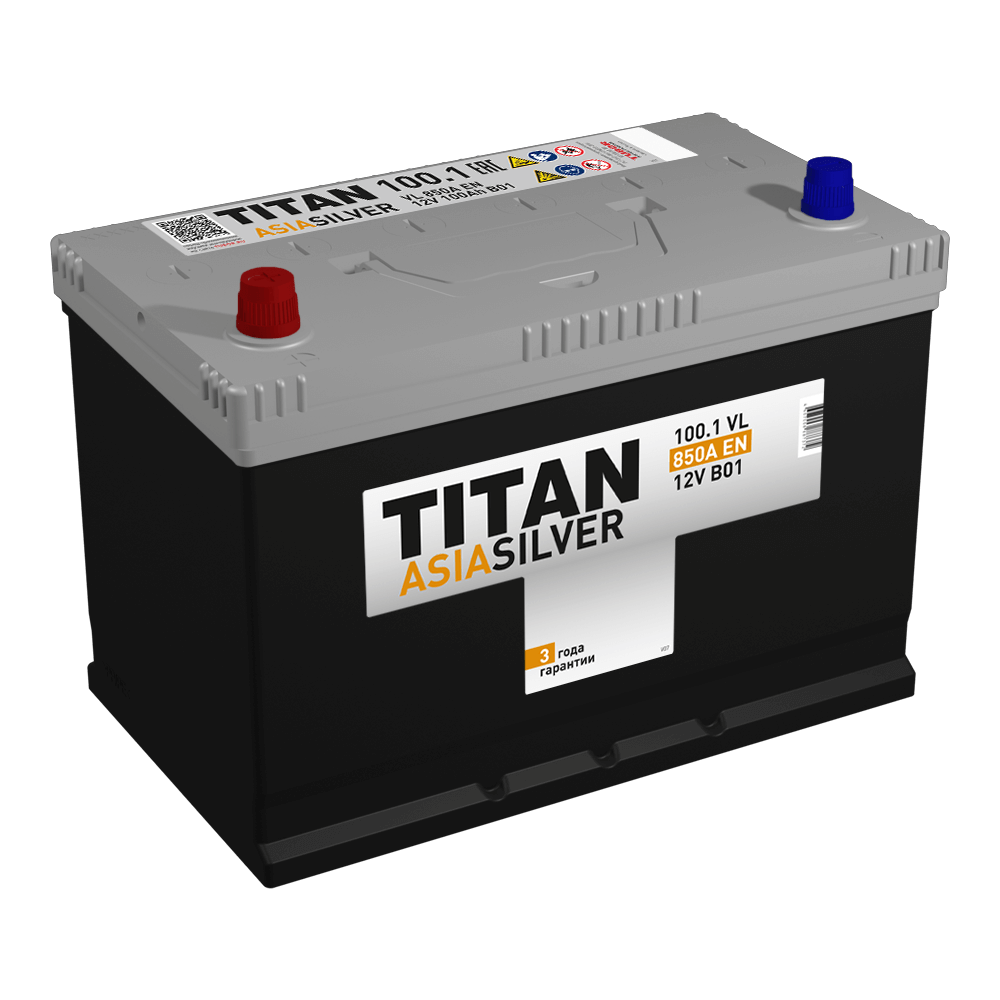 Аккумулятор Аккумулятор TITAN ASIASILVER 6СТ-100.1 VL B01