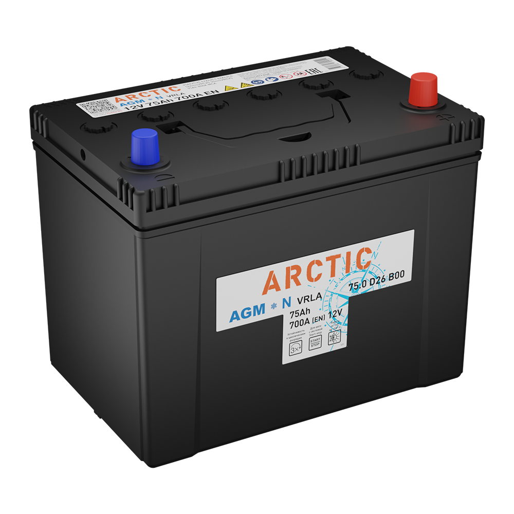 Аккумулятор Аккумулятор ARCTIC AGM 6СТ-75.0 VRLA D26 B00