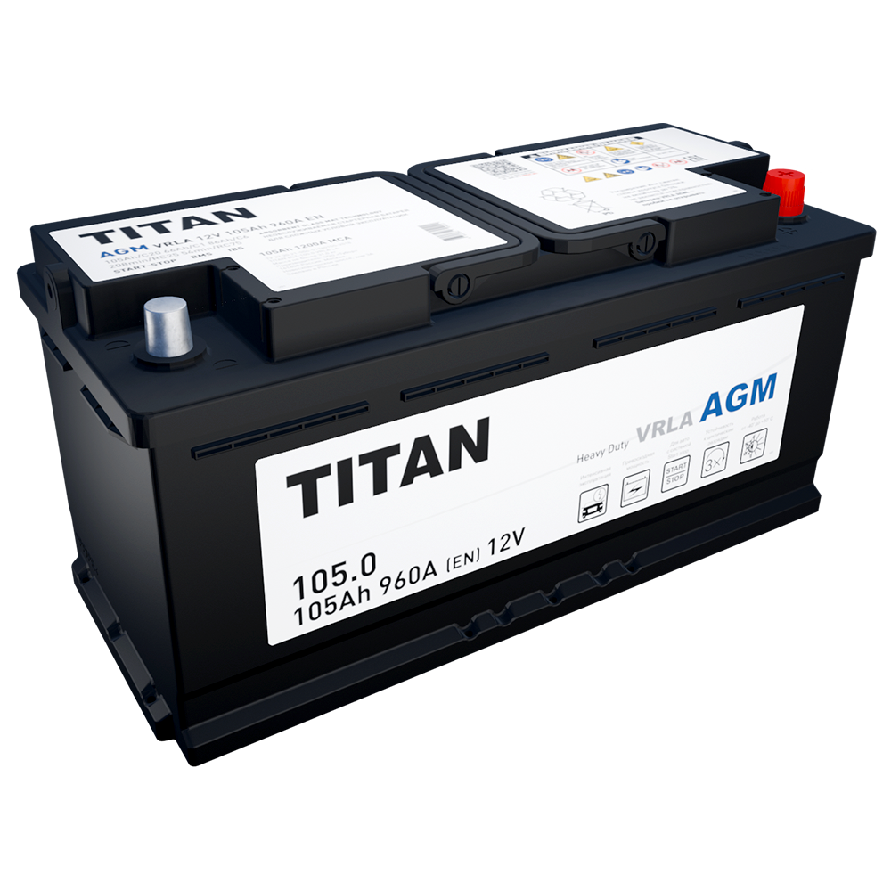 Аккумулятор Аккумулятор TITAN AGM 6СТ-105.0 VRLA L6